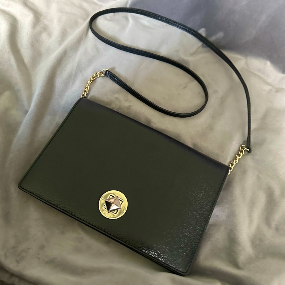 Kate Spade Envelope Flap Shoulder Bag • Leather Kiss Lock • Crossbody Chain